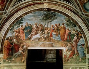 Le Parnasse, de la Stanza delle Segnatura - Raffaello Sanzio Raphael